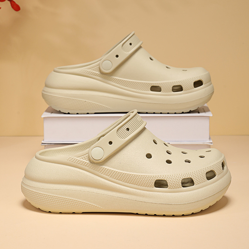 Haojia Unisex EVA Crocs-stila klogs, Elpojošs augšējais, 6 cm bieza zole, Augstuma palielināšana, Neslīdējošs