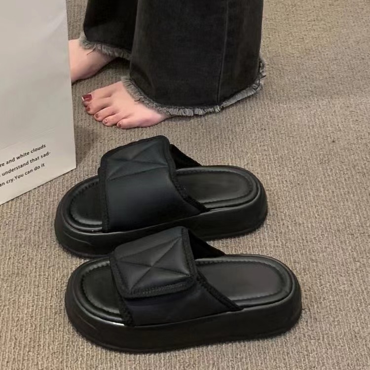 Ženske sandale s Velcro platformom, debeli potplat, za plažu