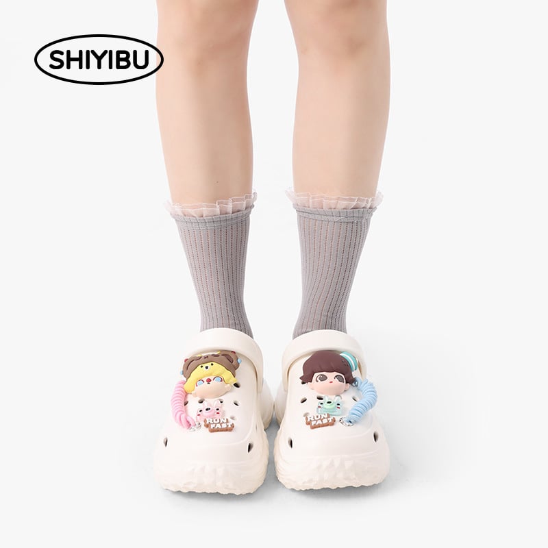 Sievietēm Crocs stila klogs, EVA augšdaļa un zole, zoles biezums virs 3,5 cm, augstuma palielinājums, pretslīdēšana, elpojošas