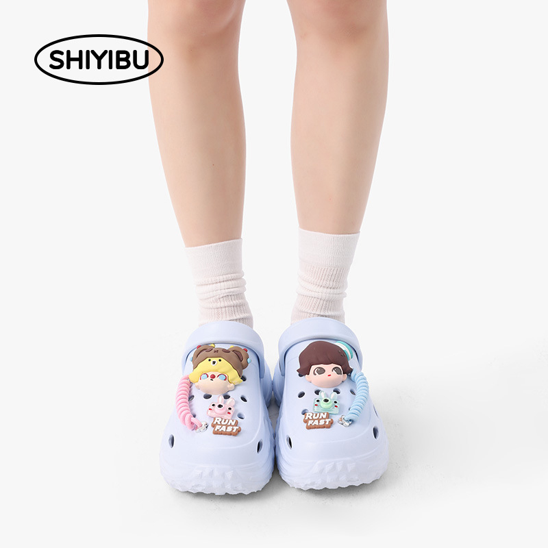 Sievietēm Crocs stila klogs, EVA augšdaļa un zole, zoles biezums virs 3,5 cm, augstuma palielinājums, pretslīdēšana, elpojošas