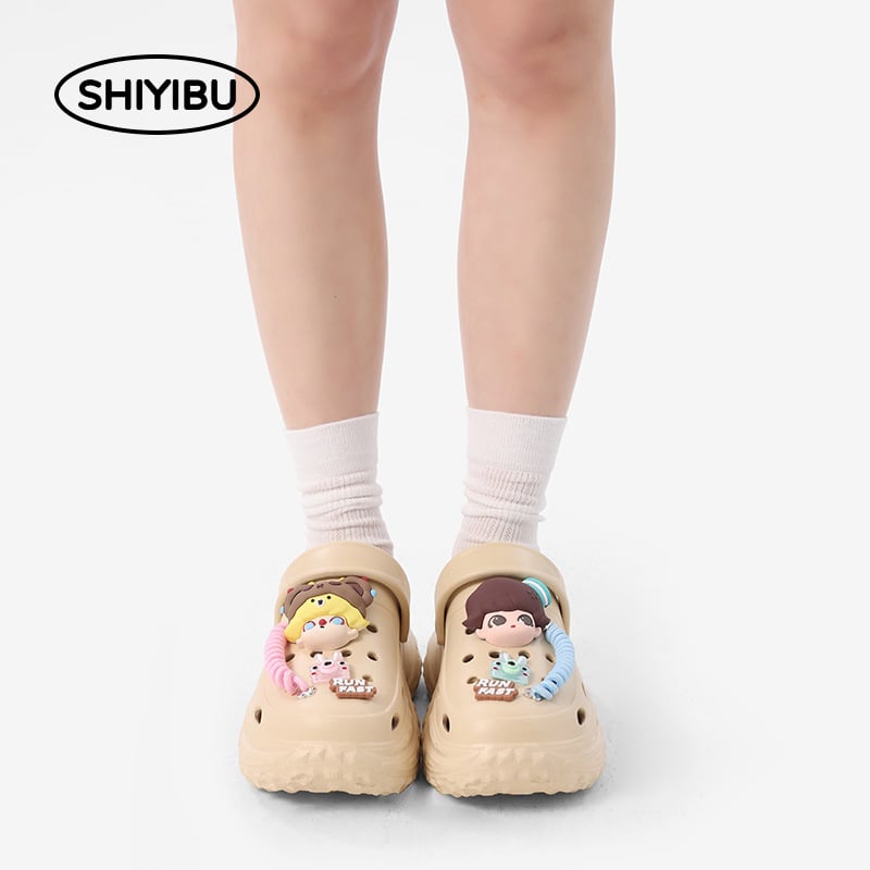 Sievietēm Crocs stila klogs, EVA augšdaļa un zole, zoles biezums virs 3,5 cm, augstuma palielinājums, pretslīdēšana, elpojošas