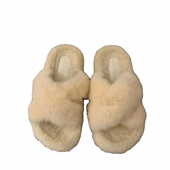 Dámske chlpaté papuče v kórejskom štýle, vrchný materiál z králičieho kožušiny, vnútorná výstelka z umelej srsti, gumová podrážka, platforma 3-5 cm, Slip-On, na denné nosenie, Zima 2025