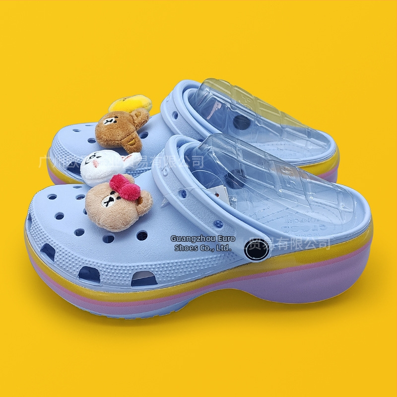 Moteriškos Baotou šlepetės su 4 cm storu padu, EVA viršus ir padas, kvėpuojančios, neslidžios, su pėdos palaikymu