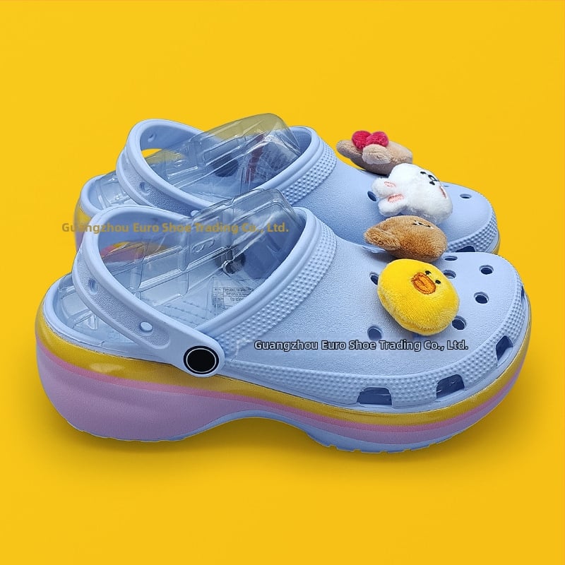 Baotou stila sieviešu čības ar 4 cm bieza zole, EVA augšdaļa un zole, elpojošas, pretslīdes, ar pēdu atbalstu