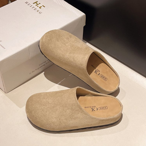 Baotou papuče - gornji dio od brušenog velura, okrugli vrh, vintage stil, gumena potplat, PU podstava