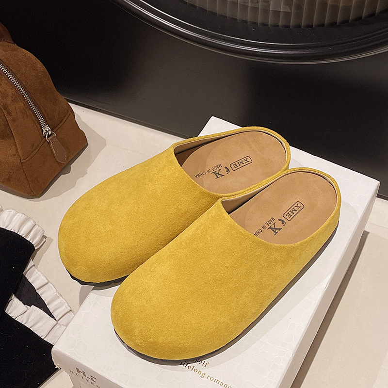 Baotou papuče - gornji dio od brušenog velura, okrugli vrh, vintage stil, gumena potplat, PU podstava
