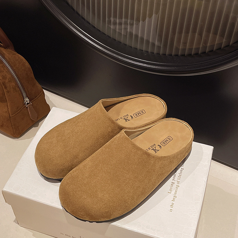 Baotou papuče - gornji dio od brušenog velura, okrugli vrh, vintage stil, gumena potplat, PU podstava