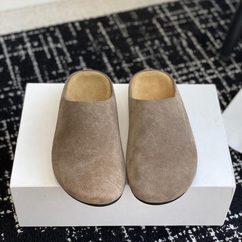 Ženske Baotou slip-on papuče, gornji dio PU, zaobljeni vrh, gumeni đon, unutarnji materijal od super vlakana