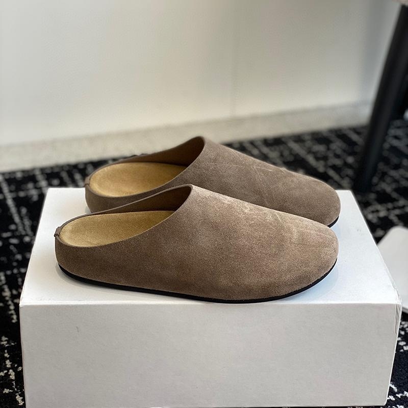 Ženske Baotou slip-on papuče, gornji dio PU, zaobljeni vrh, gumeni đon, unutarnji materijal od super vlakana