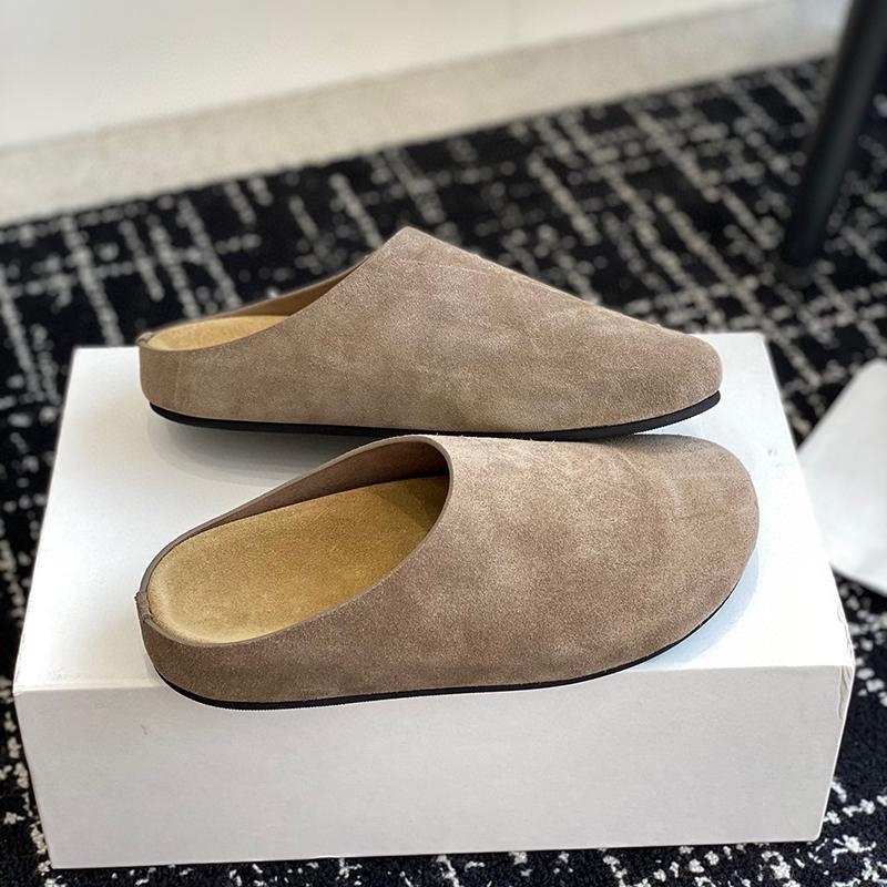 Ženske Baotou slip-on papuče, gornji dio PU, zaobljeni vrh, gumeni đon, unutarnji materijal od super vlakana