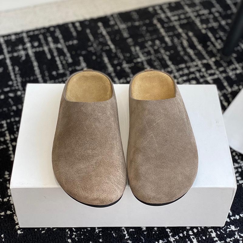 Ženske Baotou slip-on papuče, gornji dio PU, zaobljeni vrh, gumeni đon, unutarnji materijal od super vlakana
