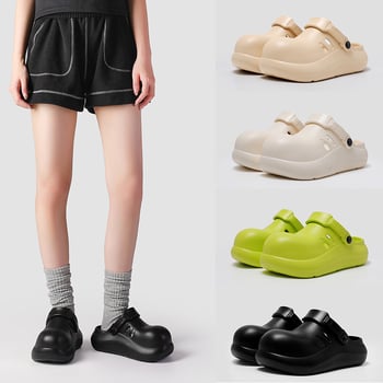 Sievietēm EVA perforētās sandales ar biezu zoli, EVA augšpuse un zole, zolī biezums 3,5–5 cm, vasara 2025, pilsētas stils