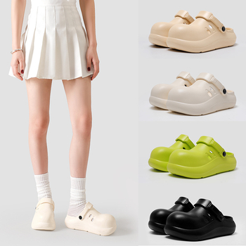 Sievietēm EVA perforētās sandales ar biezu zoli, EVA augšpuse un zole, zolī biezums 3,5–5 cm, vasara 2025, pilsētas stils