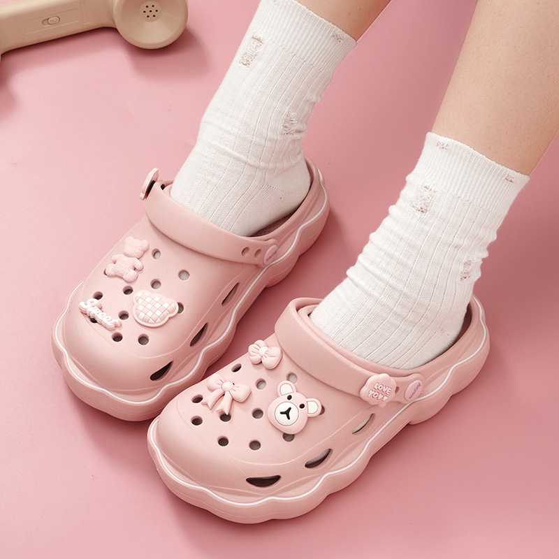 Sieviešu kurpes ar caurumiem – EVA zole, EVA augšējā daļa (Materiāls zoles: EVA; Materiāls augšējā daļa: EVA; Zoles biezums: 4; Pielāgots dizains: Jā; Dzimums: Sievietes)