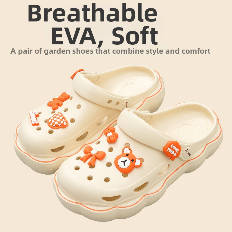 Sieviešu kurpes ar caurumiem – EVA zole, EVA augšējā daļa (Materiāls zoles: EVA; Materiāls augšējā daļa: EVA; Zoles biezums: 4; Pielāgots dizains: Jā; Dzimums: Sievietes)