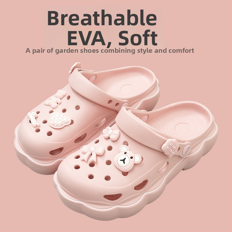 Sieviešu kurpes ar caurumiem – EVA zole, EVA augšējā daļa (Materiāls zoles: EVA; Materiāls augšējā daļa: EVA; Zoles biezums: 4; Pielāgots dizains: Jā; Dzimums: Sievietes)