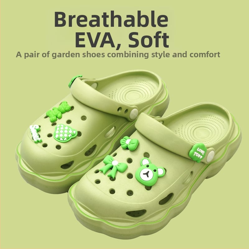 Sieviešu kurpes ar caurumiem – EVA zole, EVA augšējā daļa (Materiāls zoles: EVA; Materiāls augšējā daļa: EVA; Zoles biezums: 4; Pielāgots dizains: Jā; Dzimums: Sievietes)