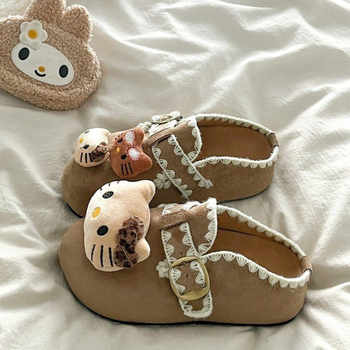 Lolita štýlové platformové mule s velúr hornou a gumovou podrážkou, vnútorné zvýšenie výšky nad 11 cm, zimná edícia 2025