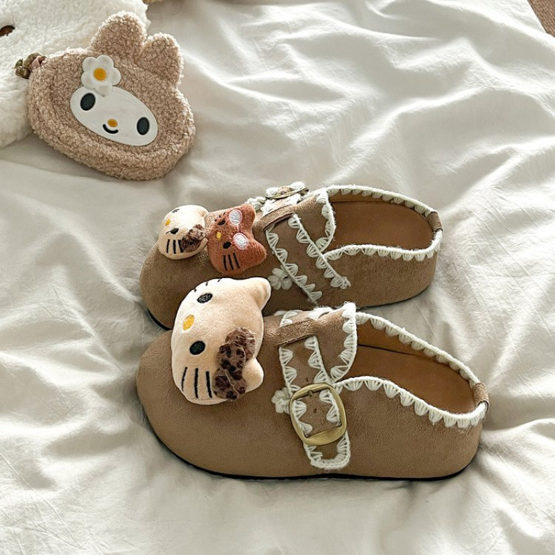 Lolita štýlové platformové mule s velúr hornou a gumovou podrážkou, vnútorné zvýšenie výšky nad 11 cm, zimná edícia 2025