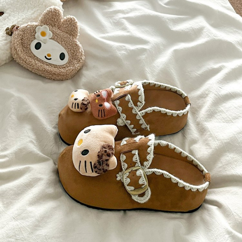 Lolita štýlové platformové mule s velúr hornou a gumovou podrážkou, vnútorné zvýšenie výšky nad 11 cm, zimná edícia 2025