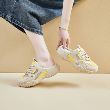 Ženske slip-on tenisice s mrežastim gornjim dijelom, mrežasti unutrašnji dio, gumeni đon, okrugli vrh, korejski stil, marka Haimona, ljeto 2025