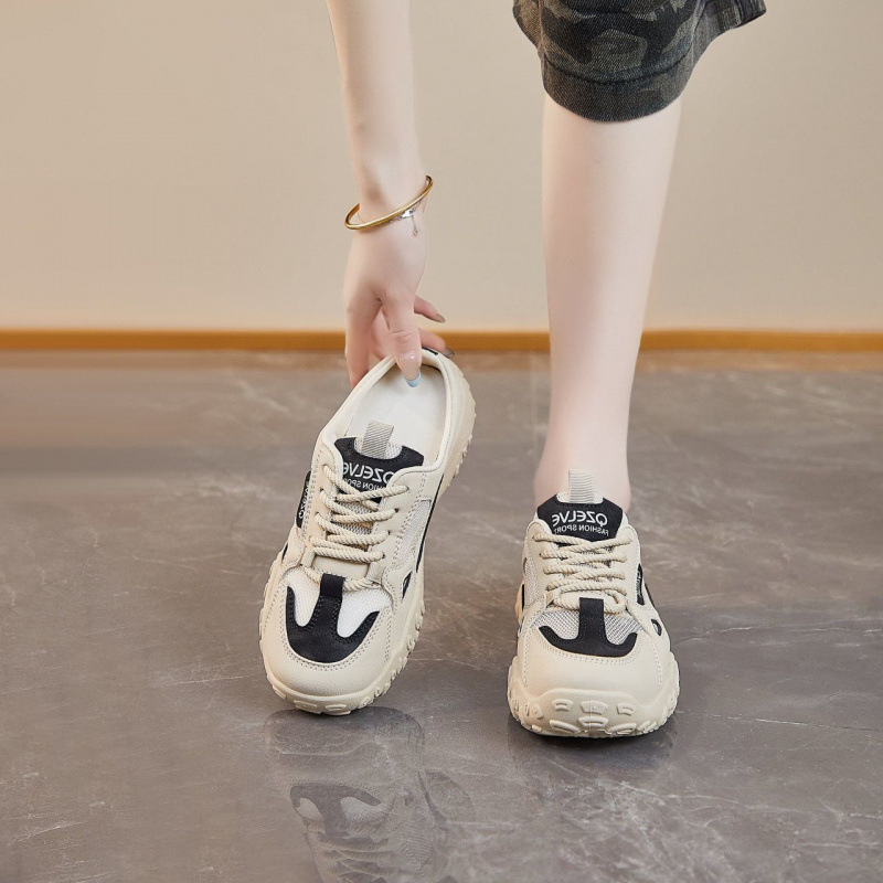 Ženske slip-on tenisice s mrežastim gornjim dijelom, mrežasti unutrašnji dio, gumeni đon, okrugli vrh, korejski stil, marka Haimona, ljeto 2025