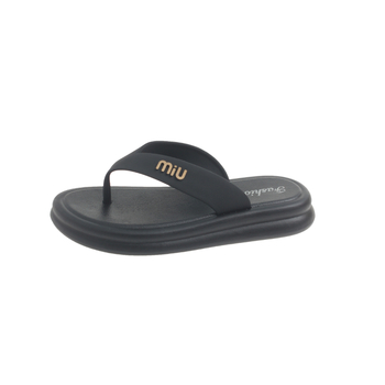Jubufan Flip-flops pentru femei, stil Herringbone, partea superioară PVC, talpă PVC, vârf rotund, vară 2024
