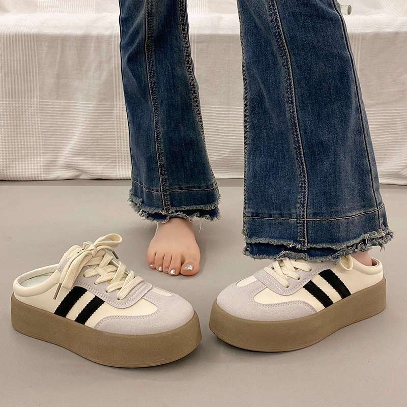 Ni duoyu Ženske cipele s zatvorenim prstom, okrugla špička, gornji dio od Microfiber Leather, gumeni potplat, unutarnji materijal Super Fiber, proljeće 2025