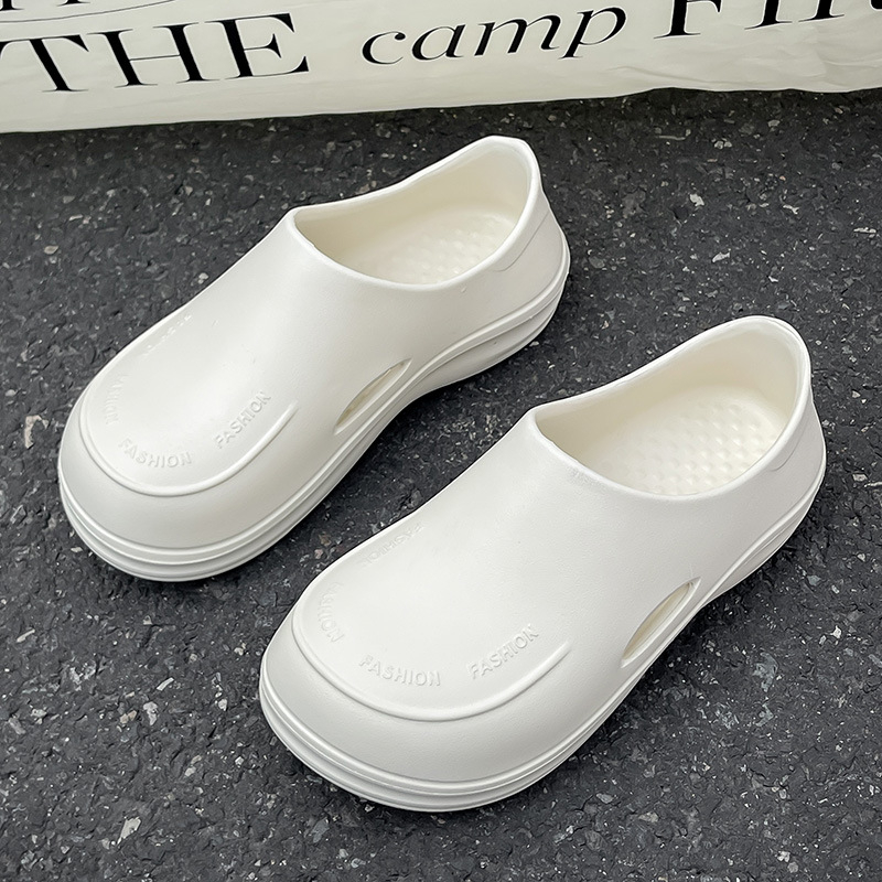 Sandale Baotou slip-on, EVA partea superioară și talpa, talpă groasă 3 cm+, înălțime toc 3,5 cm+, antiderapante