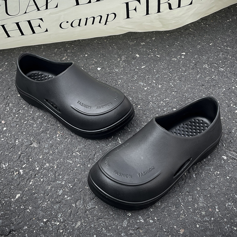 Sandale Baotou slip-on, EVA partea superioară și talpa, talpă groasă 3 cm+, înălțime toc 3,5 cm+, antiderapante