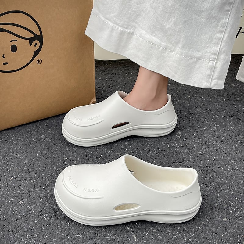 Sandale Baotou slip-on, EVA partea superioară și talpa, talpă groasă 3 cm+, înălțime toc 3,5 cm+, antiderapante
