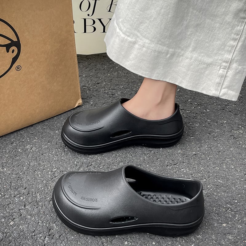 Sandale Baotou slip-on, EVA partea superioară și talpa, talpă groasă 3 cm+, înălțime toc 3,5 cm+, antiderapante
