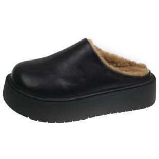 Ženske papuče s debelim potplatom, PU koža, gumeni potplat, slip-on, povećanje visine 3–5 cm