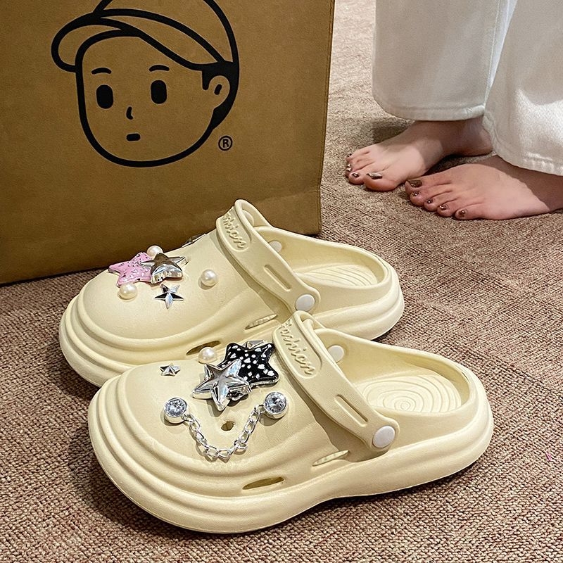 Ženske EVA sandale s rupicama, prozračne, debeli potplat 5–8 cm, Baotou serija, potplat injekcijskog oblikovanja