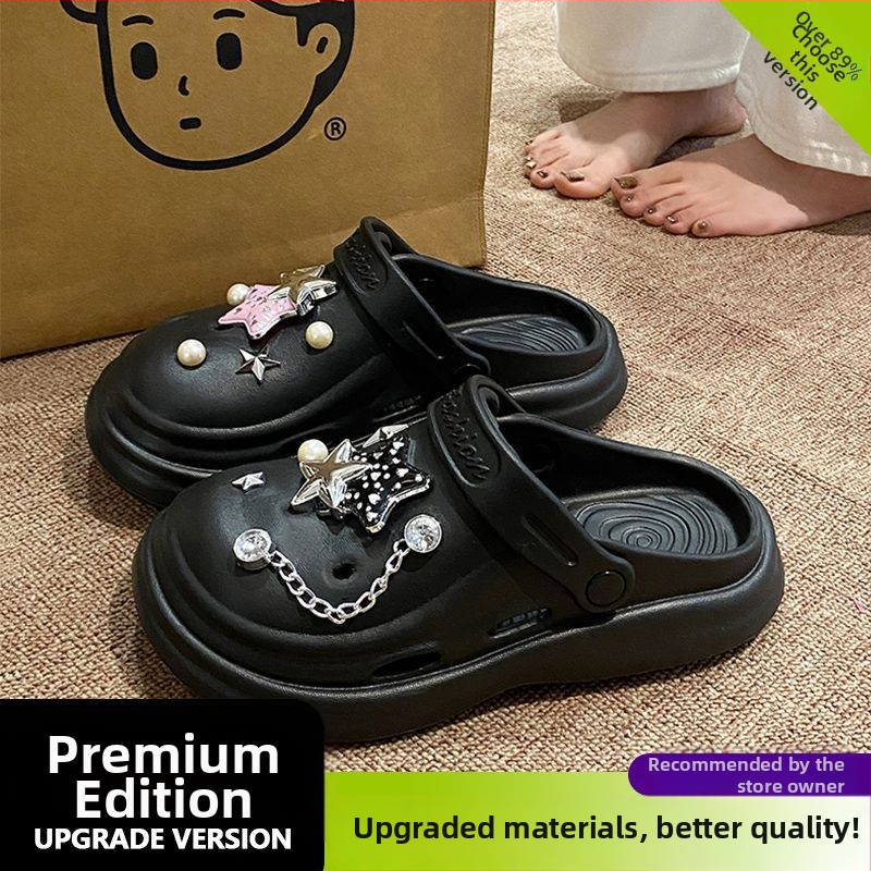 Ženske EVA sandale s rupicama, prozračne, debeli potplat 5–8 cm, Baotou serija, potplat injekcijskog oblikovanja