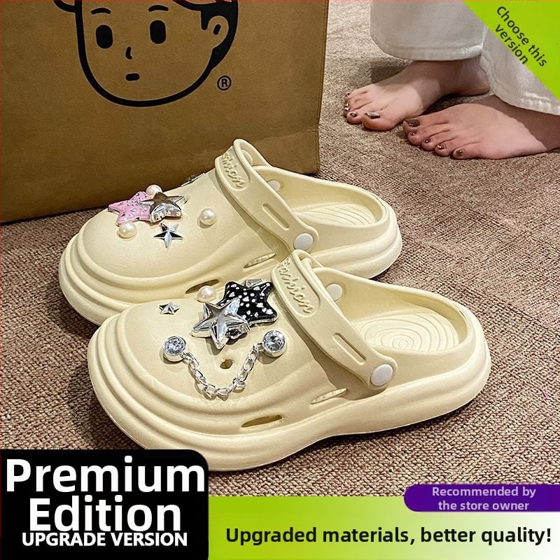 Ženske EVA sandale s rupicama, prozračne, debeli potplat 5–8 cm, Baotou serija, potplat injekcijskog oblikovanja