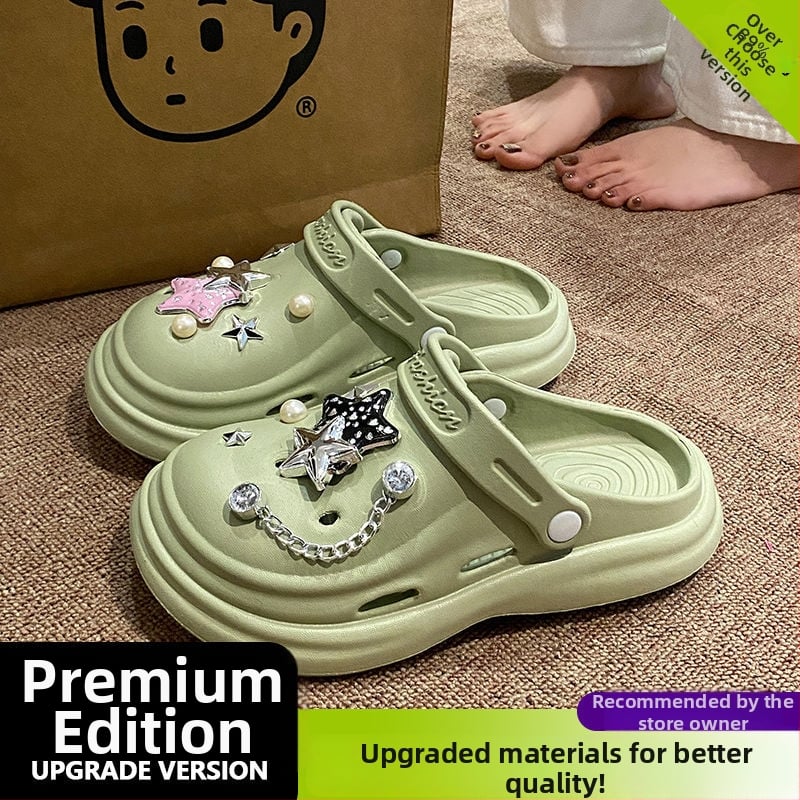 Ženske EVA sandale s rupicama, prozračne, debeli potplat 5–8 cm, Baotou serija, potplat injekcijskog oblikovanja