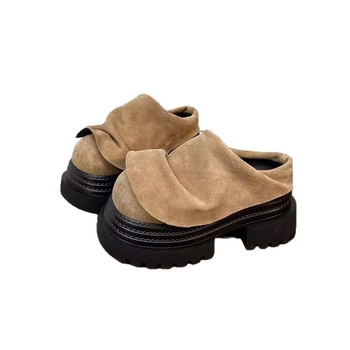 Sieviešu mūles ar slēgtu purnu, augšējā daļa no auduma, apaļš purns, gumijas zole, ikdienas nēsāšanai