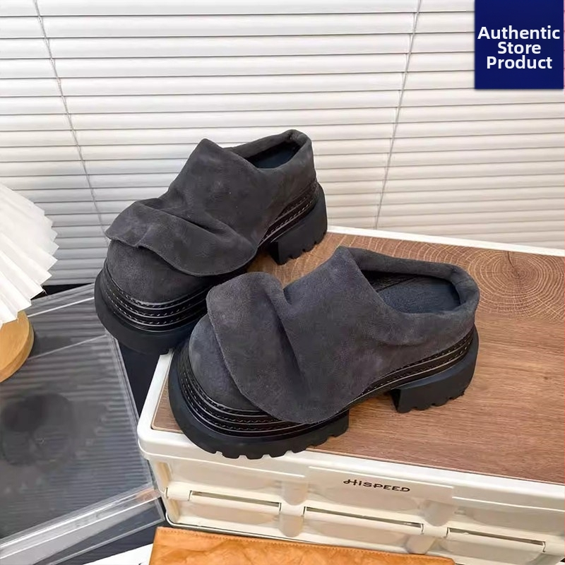 Sieviešu mūles ar slēgtu purnu, augšējā daļa no auduma, apaļš purns, gumijas zole, ikdienas nēsāšanai