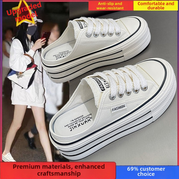 Sieviešu apavi ar bieza zole, bez papēža, apaļa purngala, elpojošs režģa augšdaļa, gumijas zole, vasara 2025