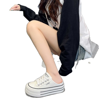 Sieviešu apavi ar bieza zole, bez papēža, apaļa purngala, elpojošs režģa augšdaļa, gumijas zole, vasara 2025