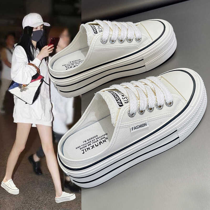 Sieviešu apavi ar bieza zole, bez papēža, apaļa purngala, elpojošs režģa augšdaļa, gumijas zole, vasara 2025