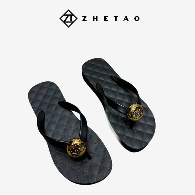 Zhetao vasaras čības ar PVC augšu, gumijas zole, apaļš purns, 2,5 cm bieza zole