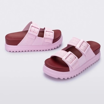 Sandale platformă cu cataramă, PVC pe exterior și talpă PVC, vârf rotund, stil urban