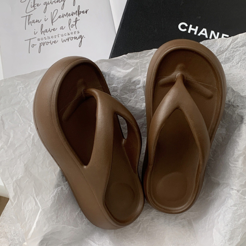 Ženske ljetne outdoor papuče s debelim potplatom za povećanje visine, protuklizna mekana EVA podloga, oblik prstiju Herringbone