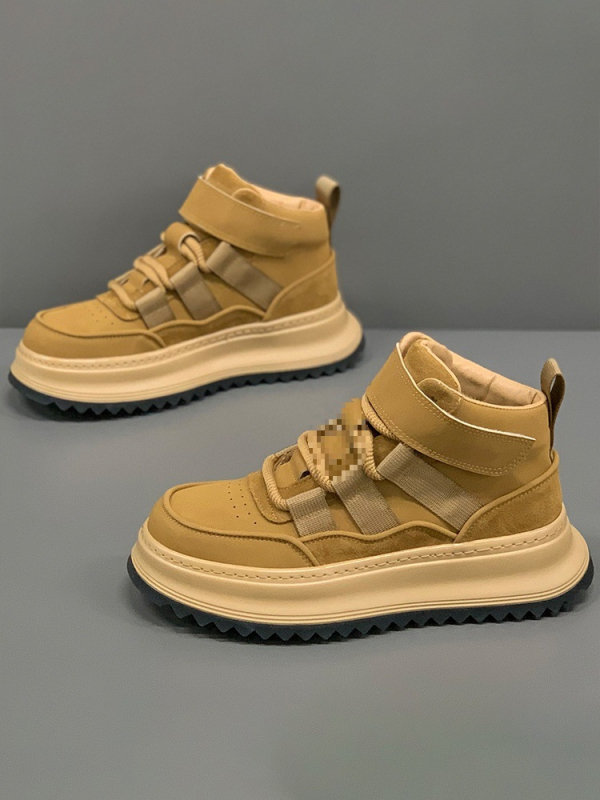 Adidași înalți pentru bărbați cu talpă de creștere a înălțimii, iarnă casual — partea superioară: materiale mixte; talpă: cauciuc; stil: tendință tânără; funcții: echilibru, menține cald