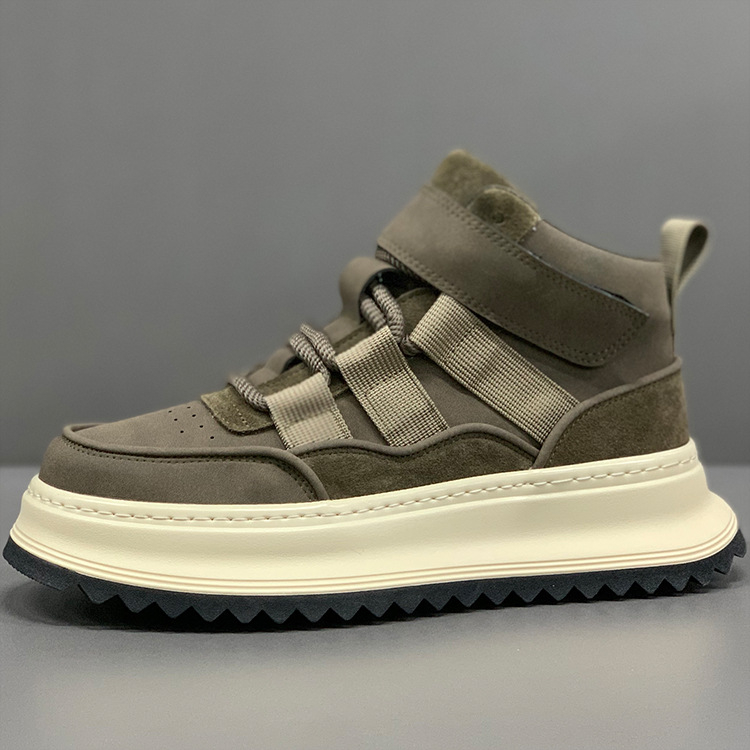 Adidași înalți pentru bărbați cu talpă de creștere a înălțimii, iarnă casual — partea superioară: materiale mixte; talpă: cauciuc; stil: tendință tânără; funcții: echilibru, menține cald