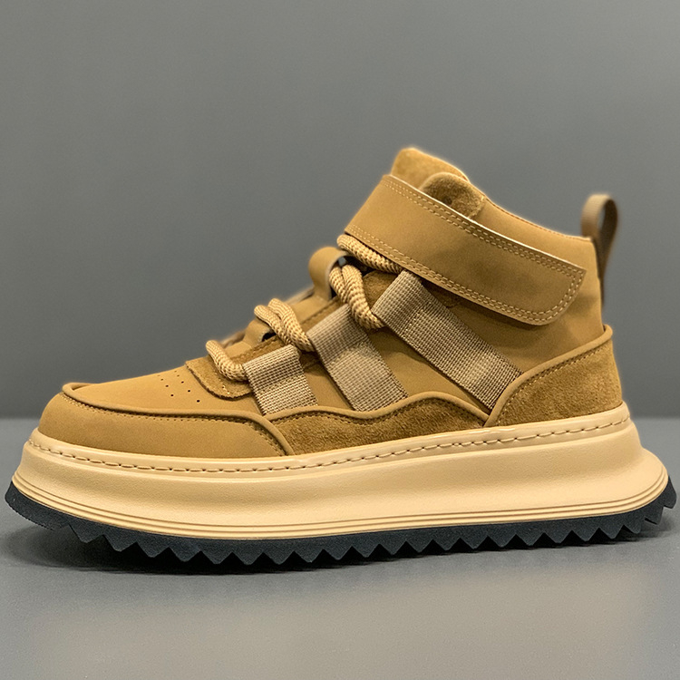 Adidași înalți pentru bărbați cu talpă de creștere a înălțimii, iarnă casual — partea superioară: materiale mixte; talpă: cauciuc; stil: tendință tânără; funcții: echilibru, menține cald