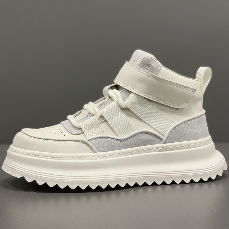 Adidași înalți pentru bărbați cu talpă de creștere a înălțimii, iarnă casual — partea superioară: materiale mixte; talpă: cauciuc; stil: tendință tânără; funcții: echilibru, menține cald