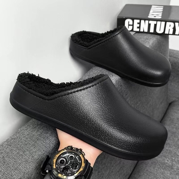 Zimske papuče s zatvorenim prstom – slip-on, EVA vodootporne, s fleece navlakom i debelim potplatom, povećavaju visinu, unisex